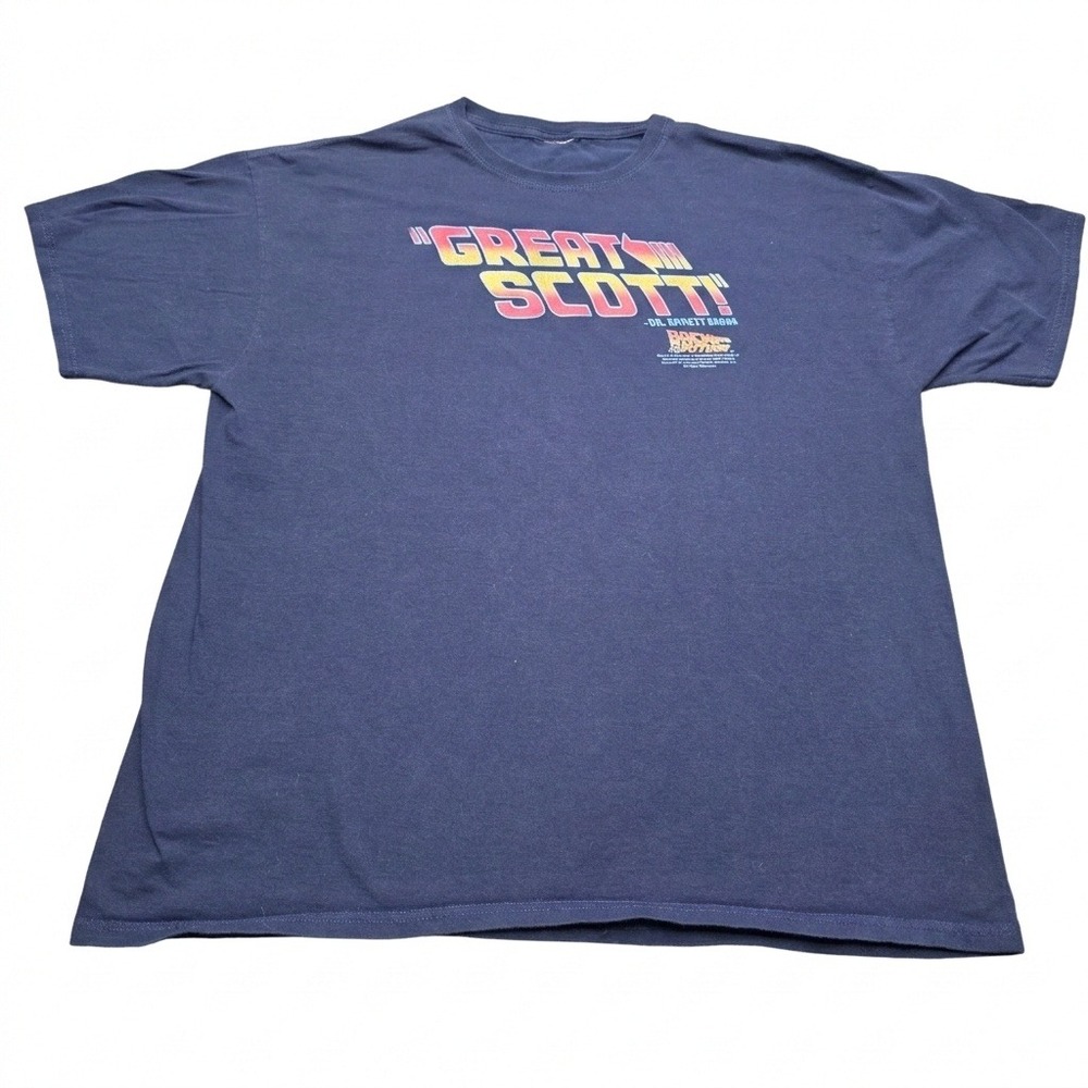 Back To The Future T-Shirt Mens XL‎ Blue Great Scott Dr. Emmett Brown Movie Tee